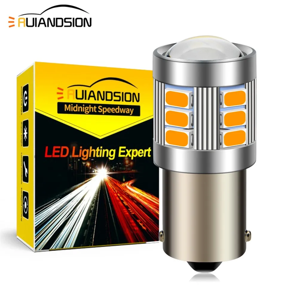 Ruiandsion 1156 BA15S LED turn signal lights for trucks 12V 24V 36V Yellow White Red